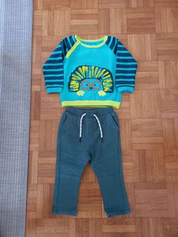 Ensemble manches longues garçon 12 mois - TBE