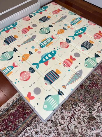 Tapis de jeu en mousse pour bébé pliable et réversible Taille 180x200x1,5cm