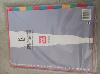 intercalaires 12 postions carte lustrée 21 x 29.7 cm Plein Ciel Neuf filmé