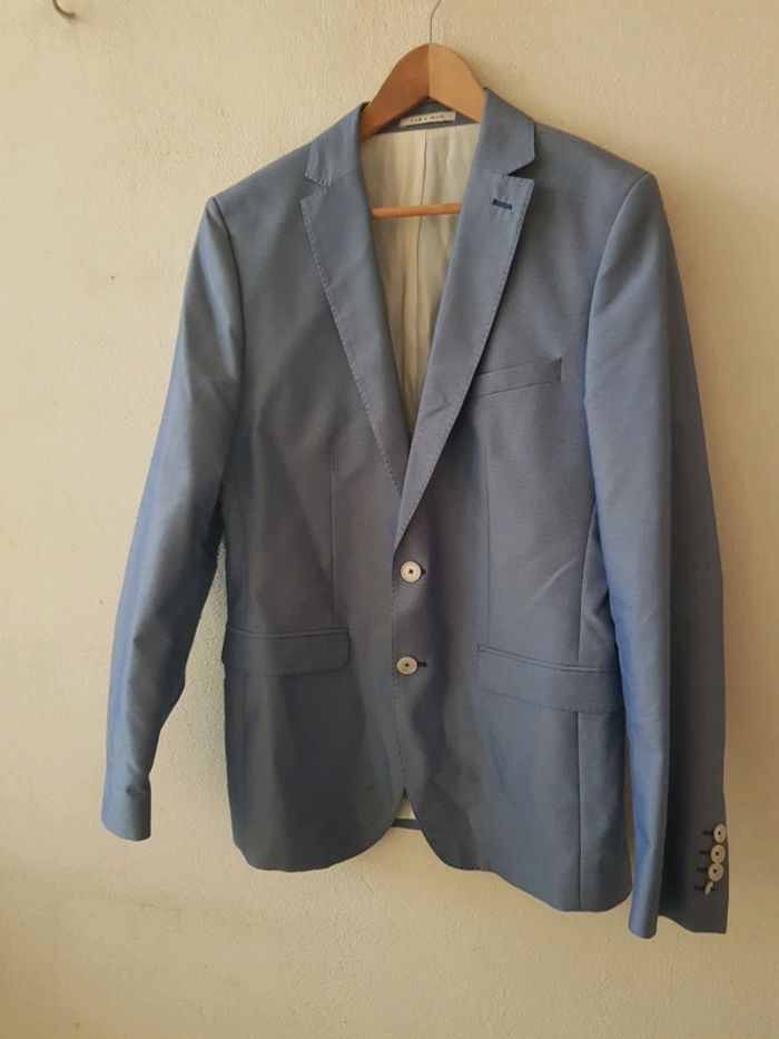 Veste de blazer Zara homme bleu - photo numéro 3