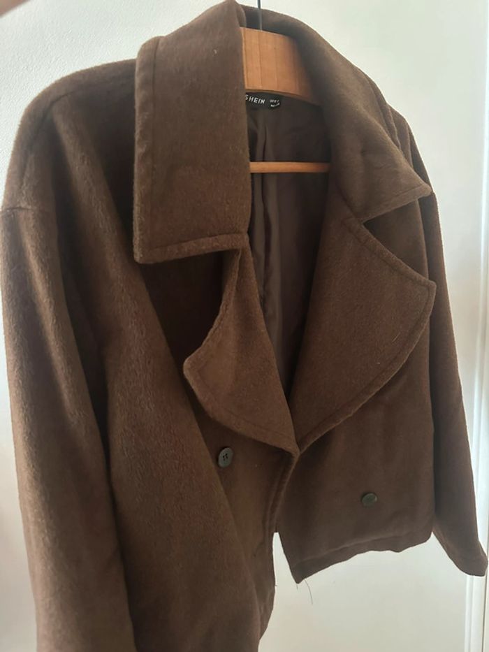 Manteau à boutons marron shein - photo numéro 2
