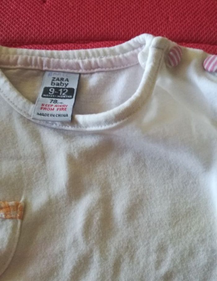 Tee-shirt manches longues fille 9/12 mois ZARA BABY - photo numéro 2