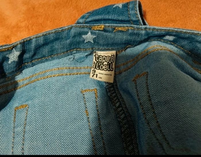 Salopette-Jupe Bébé Fille 9 Mois -Jean Étoiles (Parfait Printemps/Été) - photo numéro 3