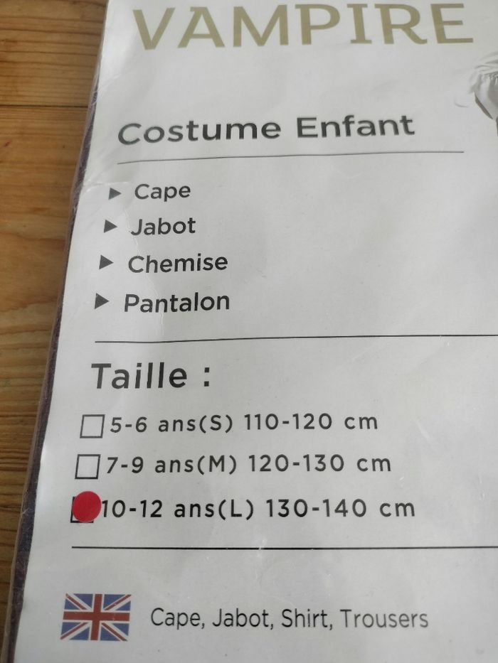 Costume vampire P'tit clown 10-12 ans neuf - photo numéro 2
