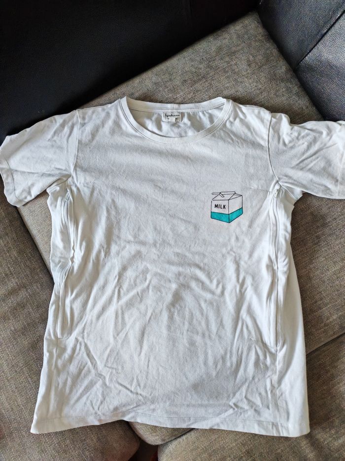 Tee shirt allaitement tajinebanane blanc S - photo numéro 2