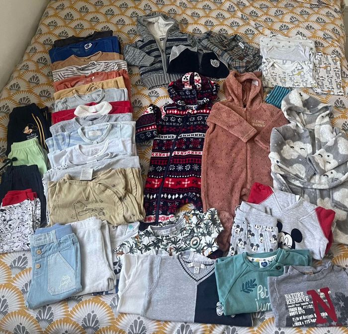 Lot 37 pièces hiver bébé garçon 12 mois
