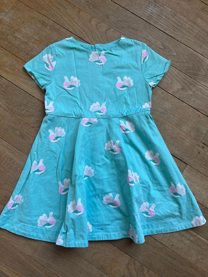 Robe verte colombes Jacadi 6 ans