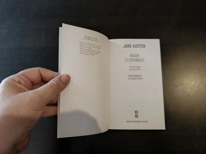 Livre RAISON ET SENTIMENTS - Jane Austen - photo numéro 3