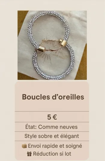 Boucles d’oreilles ronde argenté