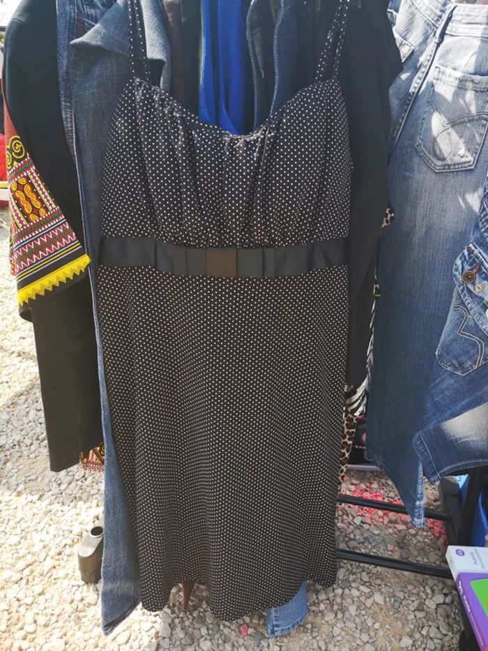 #robe noire à pois femme taille XXL