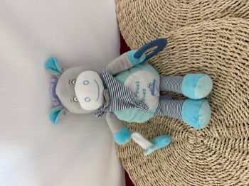 Doudou ane gris bleu Picotin bateau Matelot BABY NAT