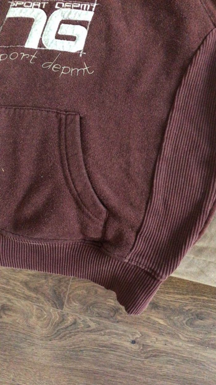 Sweat-shirt marron à capuche 8/10 ans - photo numéro 4