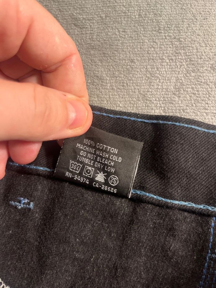 Short/Jort Stussy Black Embroidered Blue Lagoon Big Logo Back – Taille M - photo numéro 8