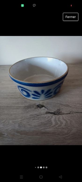 Pot bleu d'Alsace vintage