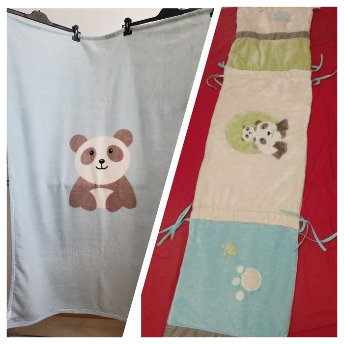 Lot plaid et tour de lit bébé hiver polaire
