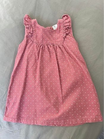 Robe velours rose volants H&M 12 mois
