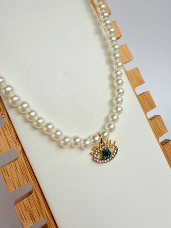 Collier perle et strass
