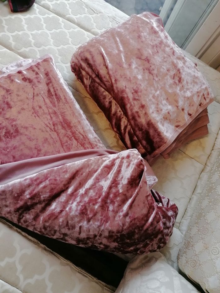 Tissu rose/violet velours - photo numéro 4