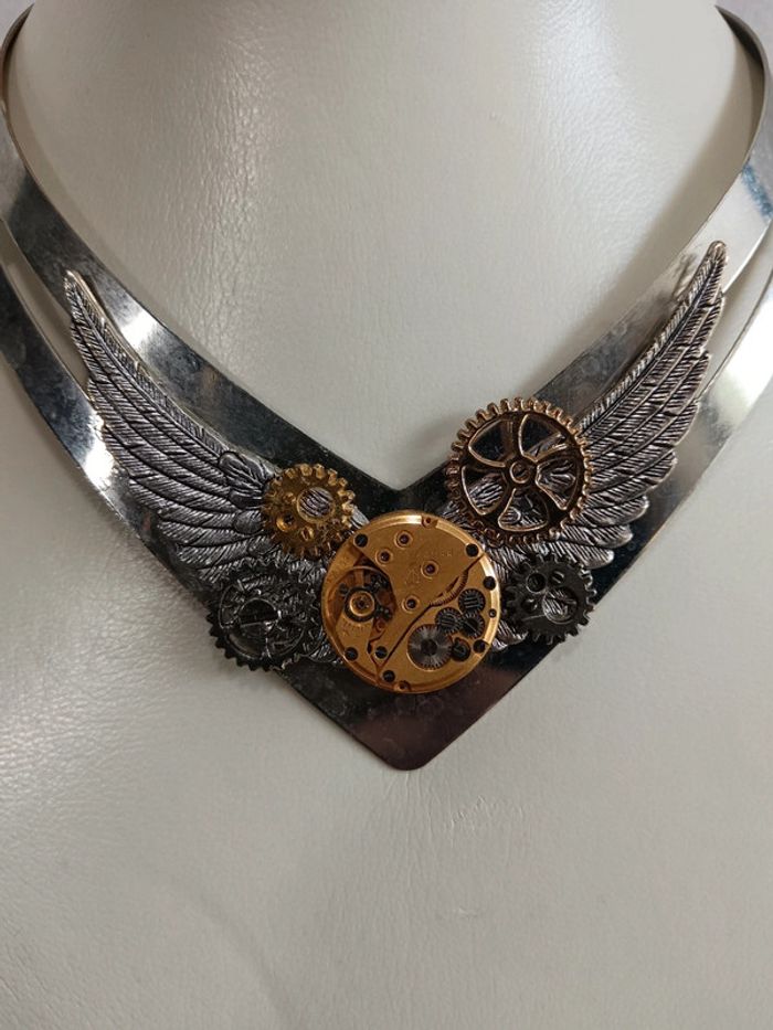 Collier création | engrenage et mvt Luch - photo numéro 3