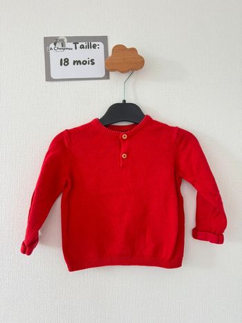 Pull rouge - taille 18 mois 🌼
