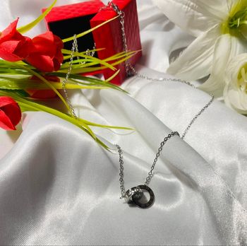 Collier double anneaux - Acier inoxydable – Chaîne ajustable