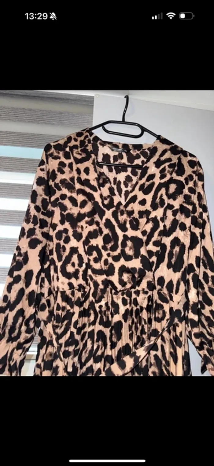 Robe leopard fluide avec ceinture taille 1xl - photo numéro 4