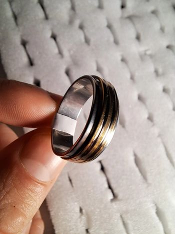 Bague acier inoxydable dorées