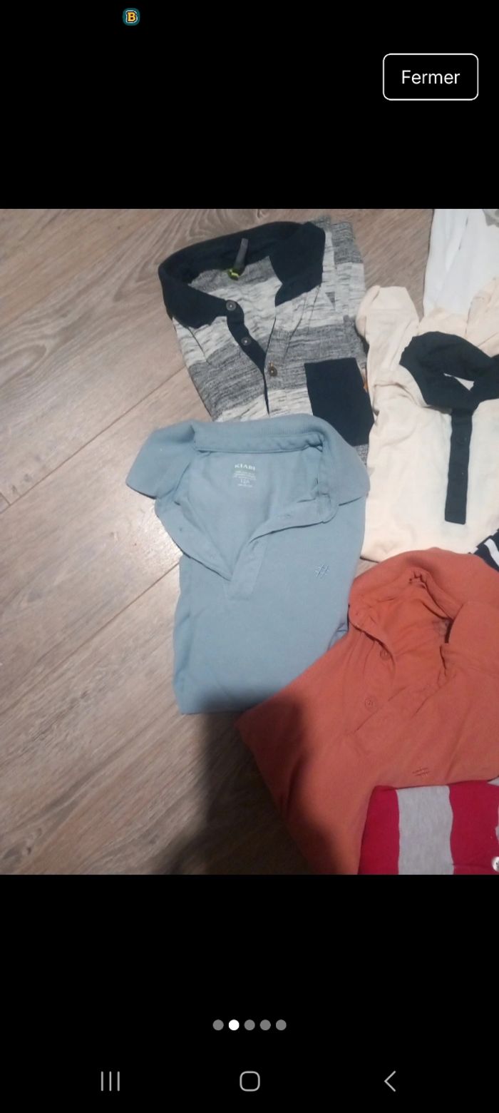 Lot de 10 polos manches longues garçon 12 ans - photo numéro 2