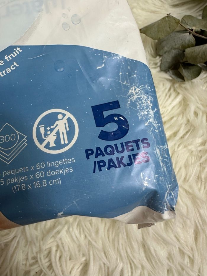 Lot de 5 paquets de 60 lingettes Waterwipes