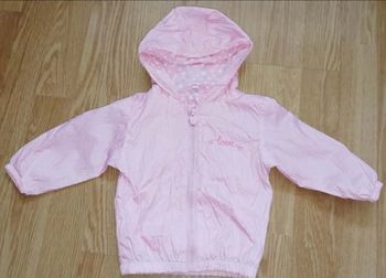 Coupe-vent rose pâle à capuche - Doublure étoiles - 6 mois (68 cm)