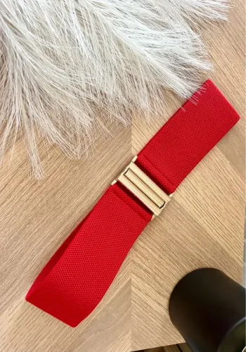 Superbe ceinture large rouge et doré neuf
