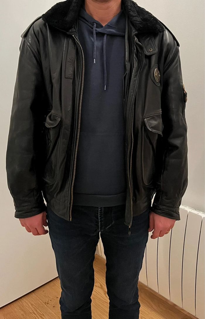 Veste bombardier cuir homme L