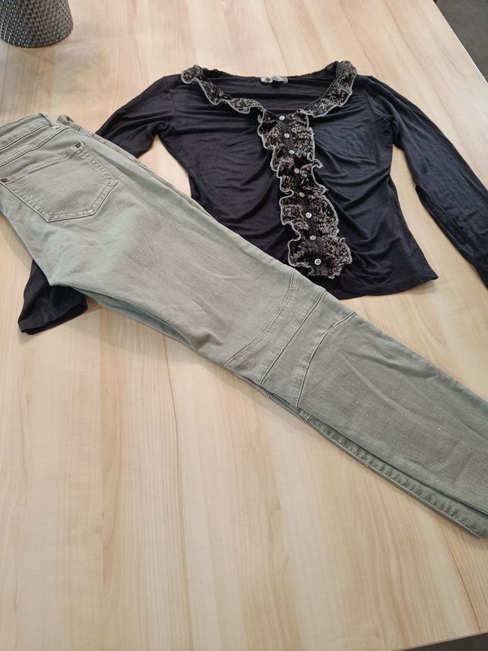 Lot pantalon (Mango) et t-shirt manche longue - photo numéro 5