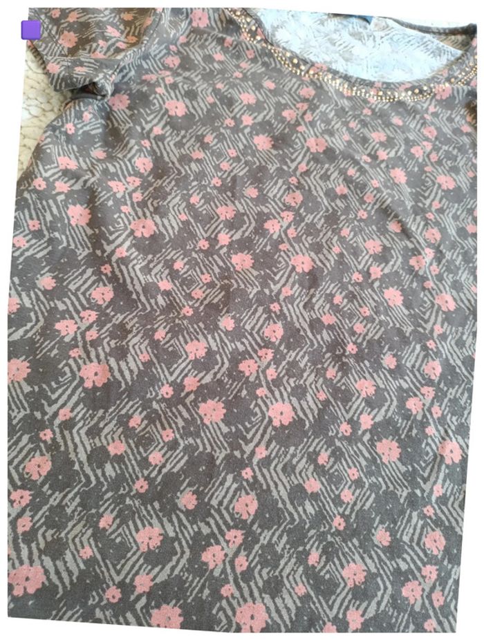 T-shirt Terre Bleue à strass old school vintage – Taille 46 - photo numéro 3