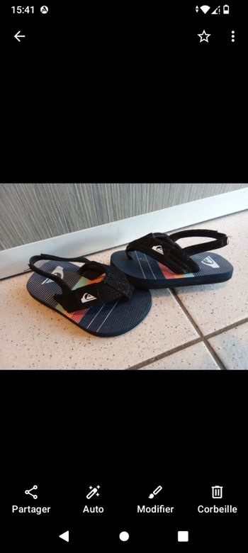 Sandales quick silver garçon taille 21,22 ,plage, piscine