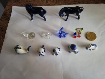 Très joli lot 11 animaux verre et autre