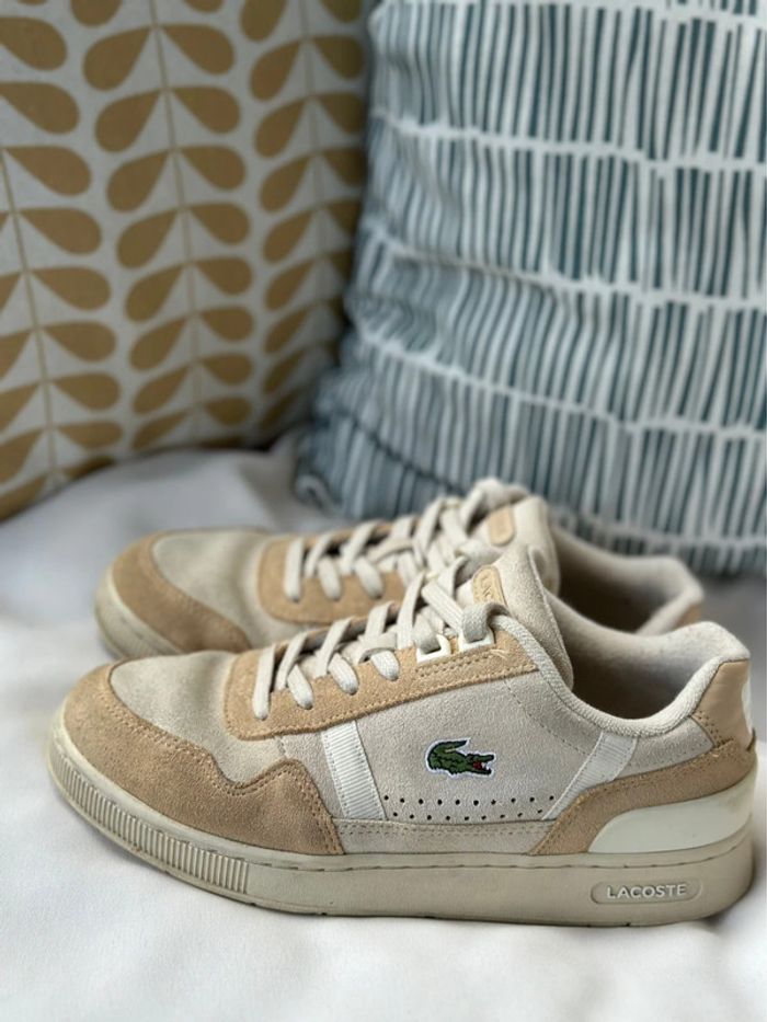 Baskets sneakers Lacoste blanches & beiges – Taille 36 - photo numéro 10