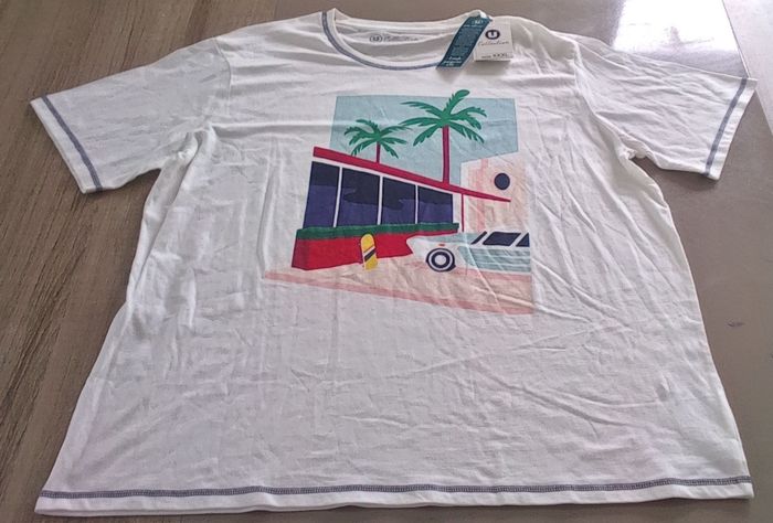 T-shirt manches courtes marque U collection taille XXXL/3XL couleur blanc à motif pour homme - photo numéro 7