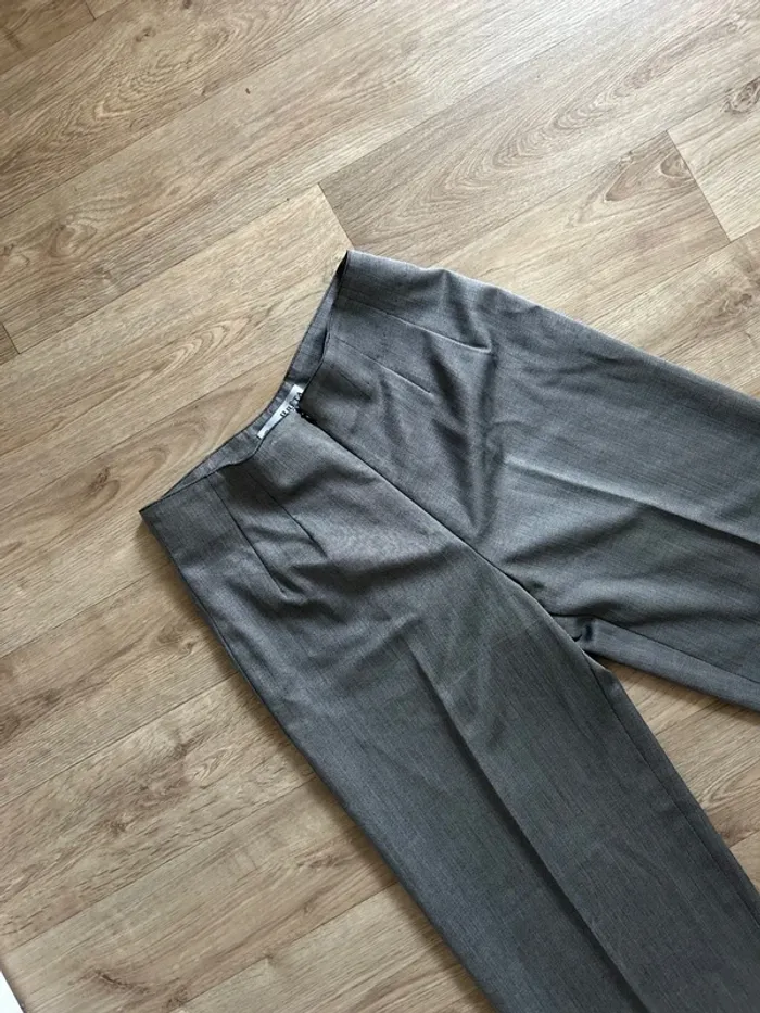 Ora breta pantalon gris, habillée laine et soie femme, taille 40 - photo numéro 2