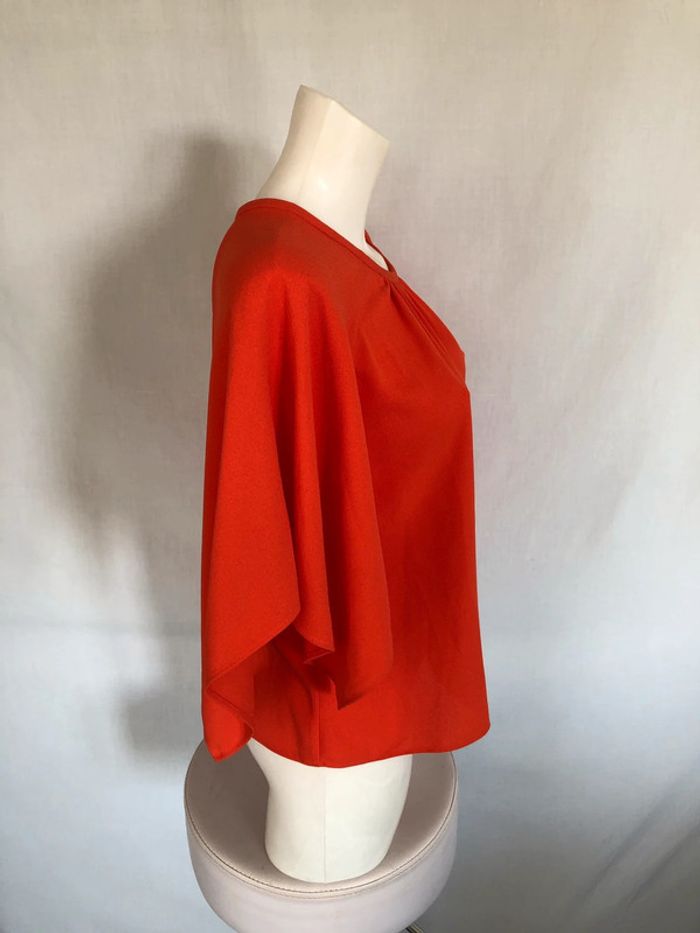 Blouse corail Zara manches trois quarts ample taille XS / 34 36 comme neuve - photo numéro 2