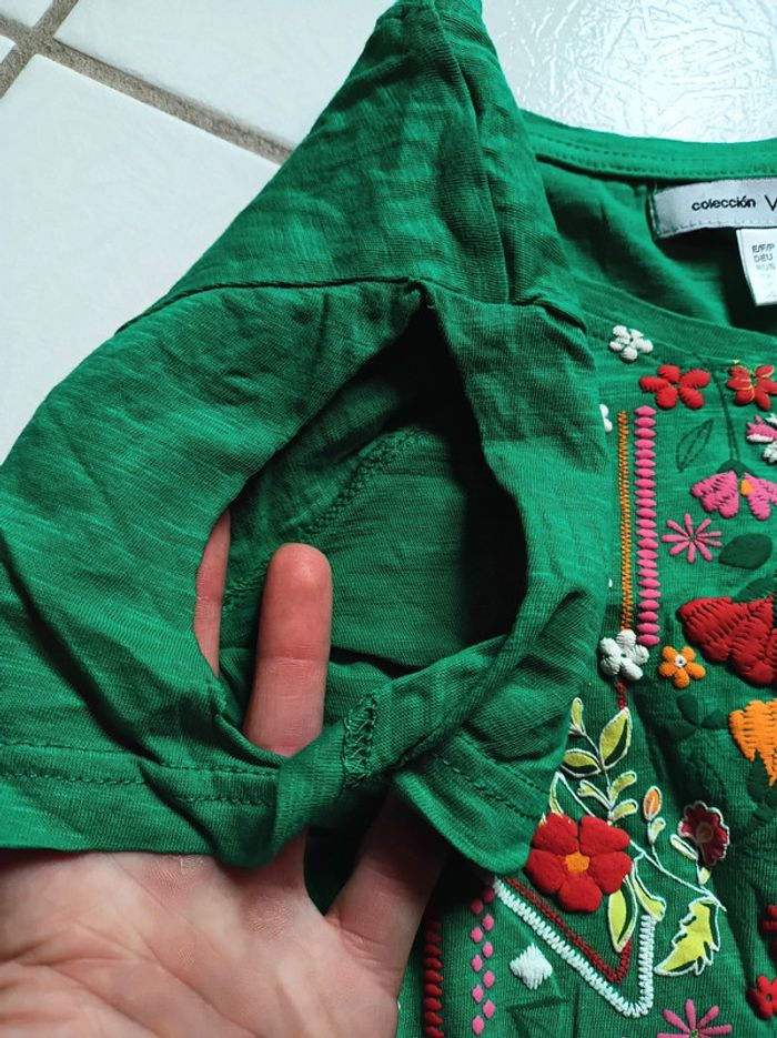 T-shirt femme vert épaules ouvertes - photo numéro 12