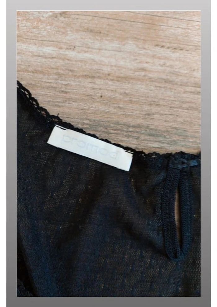 Haut noir à dentelle promod taille 4 taille XL - photo numéro 2