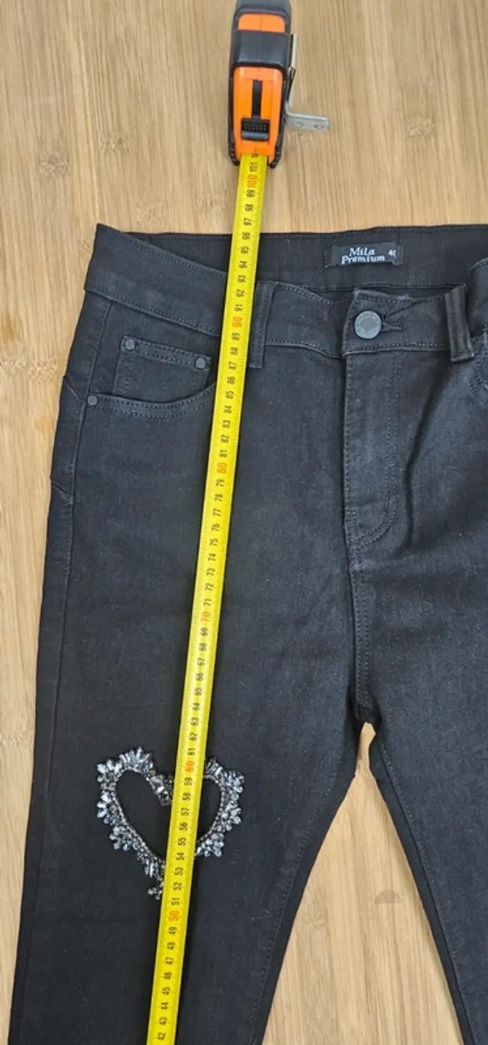 Jeans strass Mila premium noir T:40/L - photo numéro 9