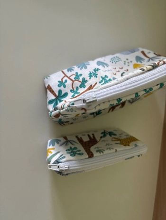 Ensemble de pochettes /trousses thème savane - photo numéro 3