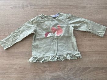 T-shirt manches longues vert 18 mois fille