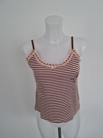 Débardeur rose clair à rayures marron Nuit Étoile