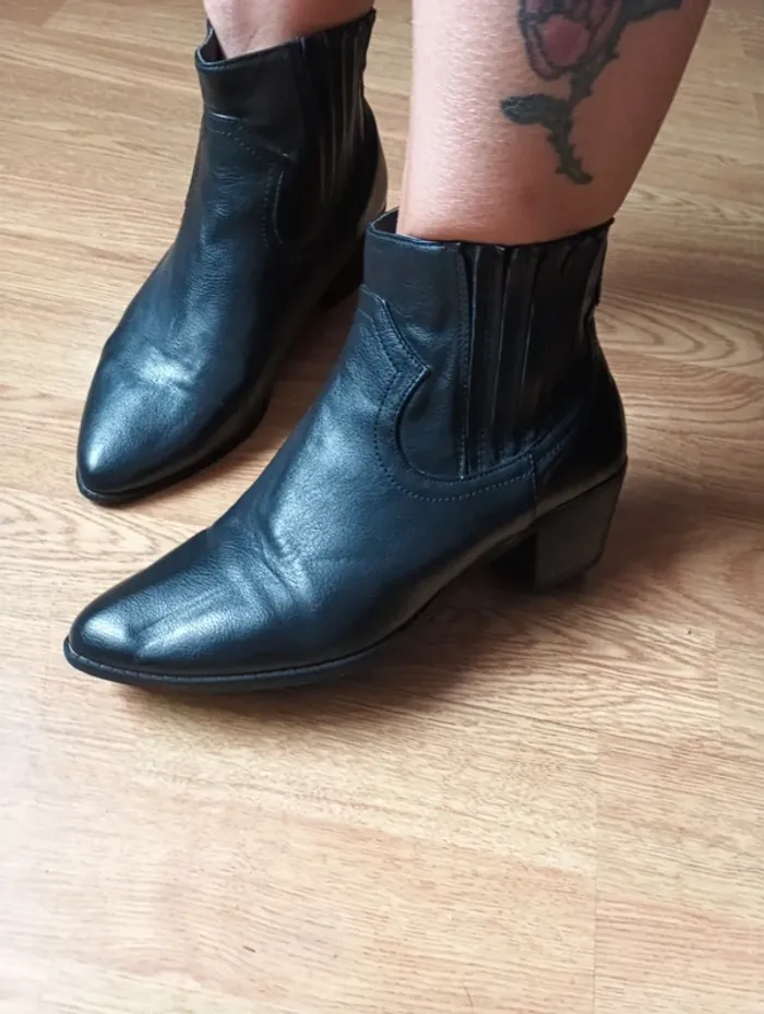 Bottines noires femme widefit taille 38 - photo numéro 3