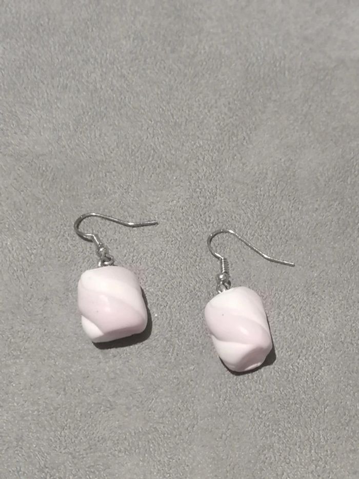 Boucles d'oreilles guimauve fimo 🍬