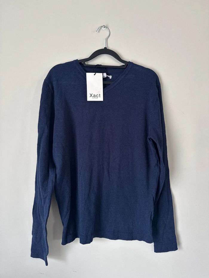 👕 Pull col en V - homme taille S - xact clothing- neuf avec étiquette - photo numéro 2