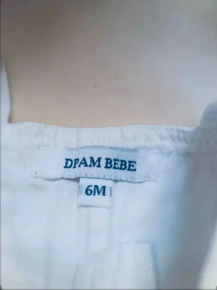 Salopette short blanc Du Pareil au Même garçon 6 mois - photo numéro 2